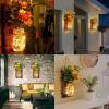 imageOurWarm Sunflower Mason Jar Sconces Wall Decor Set of 2 Rustic Handmade Hanging Jars with LED Fairy Lights for Home Kitchen Living Room Farmhouse Decorations