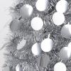imagePartyTalk 5ft Pop Up Christmas Tree with Stand Green Tinsel Collapsible Artificial Christmas Tree for Holiday Christmas Home DecorationsSilver