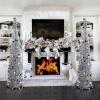 imagePartyTalk 5ft Pop Up Christmas Tree with Stand Green Tinsel Collapsible Artificial Christmas Tree for Holiday Christmas Home DecorationsSilver