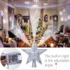 imageOurWarm Christmas Tree Topper Lighted Star Tree Toppers with LED Rotating Snowflake Projector Lights 3D Hollow Silver Star Snow Tree Topper for Christmas Tree DecorationsSilver Star