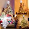 imageOurWarm Christmas Tree Topper Lighted Star Tree Toppers with LED Rotating Snowflake Projector Lights 3D Hollow Silver Star Snow Tree Topper for Christmas Tree DecorationsSilver Snowflake