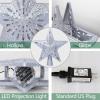 imageOurWarm Christmas Tree Topper Lighted Star Tree Toppers with LED Rotating Snowflake Projector Lights 3D Hollow Silver Star Snow Tree Topper for Christmas Tree DecorationsSilver Star