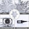 imageOurWarm Christmas Tree Topper Lighted Star Tree Toppers with LED Rotating Snowflake Projector Lights 3D Hollow Silver Star Snow Tree Topper for Christmas Tree DecorationsSilver Snowflake