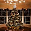 imageOurWarm Christmas Tree Topper Lighted Star Tree Toppers with LED Rotating Snowflake Projector Lights 3D Hollow Silver Star Snow Tree Topper for Christmas Tree DecorationsSilver Snowflake