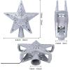 imageOurWarm Christmas Tree Topper Lighted Star Tree Toppers with LED Rotating Snowflake Projector Lights 3D Hollow Silver Star Snow Tree Topper for Christmas Tree DecorationsSilver Star