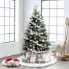 imageChristmas Tree Skirt 48 Inch White Faux Fur Christmas Tree Skirt Luxury Tree Skirts for Holiday Christmas Decorations