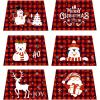 imageOurWarm Christmas Tree Collar Buffalo Plaid Christmas Tree Ring Hexagon Fabric Collapsible Tree Skirt with 6 Patterns for Christmas Xmas Holiday Tree Decorations