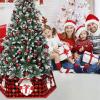imageOurWarm Christmas Tree Collar Buffalo Plaid Christmas Tree Ring Hexagon Fabric Collapsible Tree Skirt with 6 Patterns for Christmas Xmas Holiday Tree Decorations