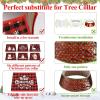 imageOurWarm Christmas Tree Collar Buffalo Plaid Christmas Tree Ring Hexagon Fabric Collapsible Tree Skirt with 6 Patterns for Christmas Xmas Holiday Tree Decorations