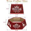 imageOurWarm Christmas Tree Collar Buffalo Plaid Christmas Tree Ring Hexagon Fabric Collapsible Tree Skirt with 6 Patterns for Christmas Xmas Holiday Tree Decorations