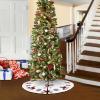 imageOurWarm Christmas Tree Skirt 36 inch Knit Red Tree Skirt with Snowflake ampamp Reindeer Pattern Rustic DoubleSided Knitted Xmas Tree Skirt for Christmas Tree Indoor Holiday Party Christmas Decorations
