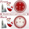 imageOurWarm Christmas Tree Skirt 48 Inch Red Knitted Christmas Tree Skirt with Snowflake ampamp Reindeer Rustic DoubleSided Xmas Tree Skirt Christmas Decorations for Holiday Party Decor Indoor Outdoor