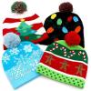 imageOurWarm 3 Pcs Light up St Patricks Day Hats for Women Green Beanie Hats for Men Winter Hat Lucky Irish hat Knit Cap