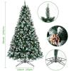imageOurWarm 7FT Artificial Christmas Tree Snow Flocked Christmas Tree with Pine Cones Xmas Pine Tree for Indoor Outdoor Holiday Decorations with Foldable Metal Stand 1400 Branch Tips