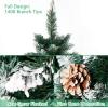 imageOurWarm 7FT Artificial Christmas Tree Snow Flocked Christmas Tree with Pine Cones Xmas Pine Tree for Indoor Outdoor Holiday Decorations with Foldable Metal Stand 1400 Branch Tips