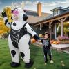 imageOurWarm Adult Inflatable Cow Costume  Black Shapewear Funny Blow Up Costume for Halloween Cosplay Party