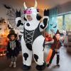 imageOurWarm Adult Inflatable Cow Costume  Black Shapewear Funny Blow Up Costume for Halloween Cosplay Party