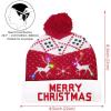 imageOurWarm LED Christmas Hat Light Up Holiday Hat Cute Reindeer Snowflakes Red Knitted Hat Christmas Beanie with 6 Colorful Lights for Kids Adults Family Festival Merry Xmas and New Year Party Supplies