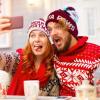 imageOurWarm LED Christmas Hat Light Up Holiday Hat Cute Reindeer Snowflakes Red Knitted Hat Christmas Beanie with 6 Colorful Lights for Kids Adults Family Festival Merry Xmas and New Year Party Supplies