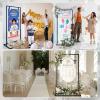 imageOurWarm Metal Wedding Sign Stand Adjustable Welcome to Our Wedding Sign Holder Heavy Duty Easel Stand for Sign WDesign Bundle ampamp Leather Sign Hanging Straps Seating Chart Stand Easel for DisplayBlack