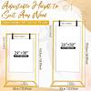 imageOurWarm Metal Wedding Sign Stand Adjustable Welcome to Our Wedding Sign Holder Heavy Duty Easel Stand for Sign WDesign Bundle ampamp Leather Sign Hanging Straps Seating Chart Stand Easel for DisplayGold