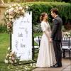 imageOurWarm Metal Wedding Sign Stand Adjustable Welcome to Our Wedding Sign Holder Heavy Duty Easel Stand for Sign WDesign Bundle ampamp Leather Sign Hanging Straps Seating Chart Stand Easel for DisplayBlack