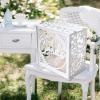 imageOurWarm White Wedding Card Box for Reception PVC Gift Card Box with Lock ampamp Acrylic Window Wedding Envelope Money Honeymoon Holder for Party Graduation Baby Shower Birthday