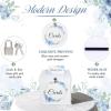 imageOurWarm White Wedding Card Box with Lock PVC Gift Card Box with Blue Wreath Wedding Decorations for Reception Envelop Money Gift Boxes for Graduation Birthday Bridal Baby Shower Decor