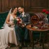 imageOurWarm Wooden Wedding Card Box for Party with Base Brown Whiskey Barrel Gift Cards Holder with Slot Rustic Envelope Money Card Box for Wedding Graduation Bridal Shower Party Decoration