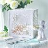 imageOurWarm Wedding Card Box for Reception PVC Gift Card Holder with Acrylic Window Rustic White Envelope Money Box for Wedding Graduation Party 2025 Birthday Baby Shower Party Decorations