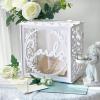imageOurWarm White Wedding Card Box for Reception PVC Gift Card Box with Lock ampamp Acrylic Window Wedding Envelope Money Honeymoon Holder for Party Graduation Baby Shower Birthday