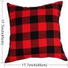 imageAytai Set of 4 Buffalo Check Plaid Throw Pillow Covers 18x18 Square Pillow Cover Plaid Cotton Linen Cushion for Sofa Car Office Home Decoration Red and Black White and Black