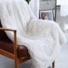 imageOurWarm 3 Pcs Ultra Soft Faux Fur Throw Blanket Set Fluffy Cozy Plush Blanket50in x 60in  2 Throw Pillow Covers18in x18in Lightweight Shaggy Longfur Blanket for SofaCouch Bed Pure White
