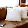 imageOurWarm 3 Pcs Ultra Soft Faux Fur Throw Blanket Set Fluffy Cozy Plush Blanket50in x 60in  2 Throw Pillow Covers18in x18in Lightweight Shaggy Longfur Blanket for SofaCouch Bed Pure White