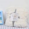 imageOurWarm 3pcs Super Soft Faux Fur Throw Blanket Pillow Cover Set for Couch Sofa Bed Chair Photo Props Shaggy Sherpa Longfur Throw Blanket 50in x 60in  2 Throw Pillow Covers18in x18in Off White