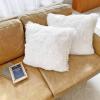 imageOurWarm 3pcs Super Soft Faux Fur Throw Blanket Pillow Cover Set for Couch Sofa Bed Chair Photo Props Shaggy Sherpa Longfur Throw Blanket 50in x 60in  2 Throw Pillow Covers18in x18in Off White