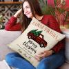 imageOurWarm Christmas Throw Pillow Covers 18 x 18 Set of 4 Red and Black Buffalo Plaid Christmas Decorations Cotton Linen Cushion Covers Throw Pillow Cases