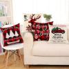 imageOurWarm Christmas Throw Pillow Covers 18 x 18 Set of 4 Red and Black Buffalo Plaid Christmas Decorations Cotton Linen Cushion Covers Throw Pillow Cases