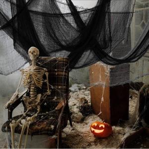 imageOurWarm 78512inch Black Halloween Creepy Cloth Large Scary Spooky Gauze Cloth Clearance for Indoor Outdoor Halloween Decorations Halloween Party Haunted House Windows Doorways Decor