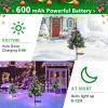 imageOurWarm 2Pcs Solar Christmas Tree Lights Outdoor Decorations 20 LEDs Path Lights 8Mode Flickering Small Mini Solar Christmas Tree for Outside Yard Pathway Garden Grave Cemetery Xmas Decor