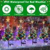 imageOurWarm 2Pcs Solar Christmas Tree Lights Outdoor Decorations 20 LEDs Path Lights 8Mode Flickering Small Mini Solar Christmas Tree for Outside Yard Pathway Garden Grave Cemetery Xmas Decor