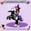 imageOurWarm Horse Inflatable Costume Kids Funny Inflatable Halloween Costumes Riding a Skeleton Horse with Red LED Eyes Cowboy Blow up Costumes for Boys Girls Halloween Cosplay Party