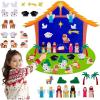 imageOurWarm Christmas Tree for Kids Wall  Felt Toddler Nativity Play Set With 30 Pcs Detachable Ornaments Xmas Tree for Kids to Decorate Wall Hanging Christmas Decor