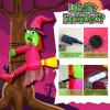 imageOurWarm 4FT Halloween Inflatables Witch Crashing into Tree Funny Witch Blow up Halloween Decorations Outdoor Pink Halloween Decor with Builtin LED Lights for Tree Yard Porch Door and Fence