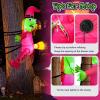 imageOurWarm 4FT Halloween Inflatables Witch Crashing into Tree Funny Witch Blow up Halloween Decorations Outdoor Pink Halloween Decor with Builtin LED Lights for Tree Yard Porch Door and Fence