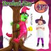 imageOurWarm 4FT Halloween Inflatables Witch Crashing into Tree Funny Witch Blow up Halloween Decorations Outdoor Pink Halloween Decor with Builtin LED Lights for Tree Yard Porch Door and Fence