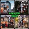imageOurWarm 10 FT Inflatables Skeleton Halloween Decor Outdoor Giant Blow Up Decorations Holding Pumpkin Scary Halloween Inflatables Sitting Skeleton with Builtin LEDs for Rooftop Balcony Garden Party
