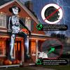 imageOurWarm 10 FT Inflatables Skeleton Halloween Decor Outdoor Giant Blow Up Decorations Holding Pumpkin Scary Halloween Inflatables Sitting Skeleton with Builtin LEDs for Rooftop Balcony Garden Party