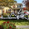 imageOurWarm 10FT Halloween Inflatables Skeleton Outdoor Decorations Giant Lying Inflatable Skeletons with Glowing Red Eyes Scary Halloween Blow Ups Yard Decorations for Outside Lawn Garden Roof