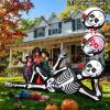 imageOurWarm 10FT Halloween Inflatables Skeleton Outdoor Decorations Giant Lying Inflatable Skeletons with Glowing Red Eyes Scary Halloween Blow Ups Yard Decorations for Outside Lawn Garden Roof